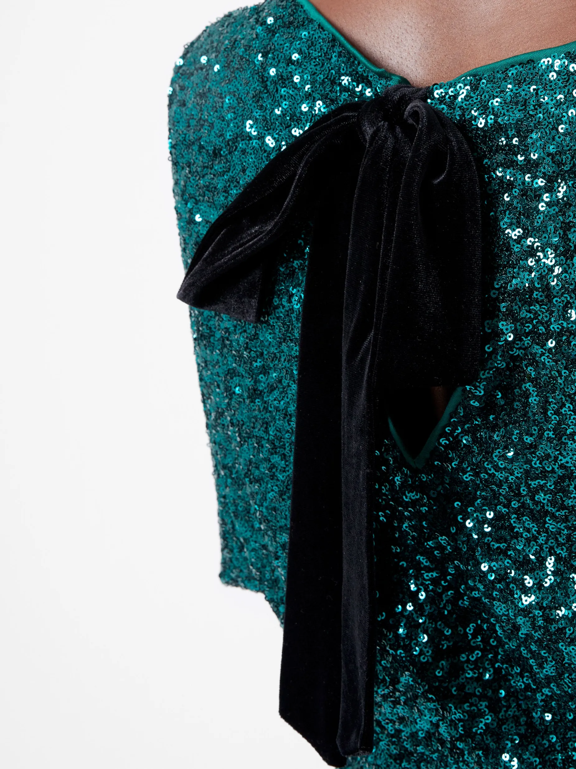 French Connection Dresses|Mini Dresses-Elena Sequin Bow Back Mini Dress