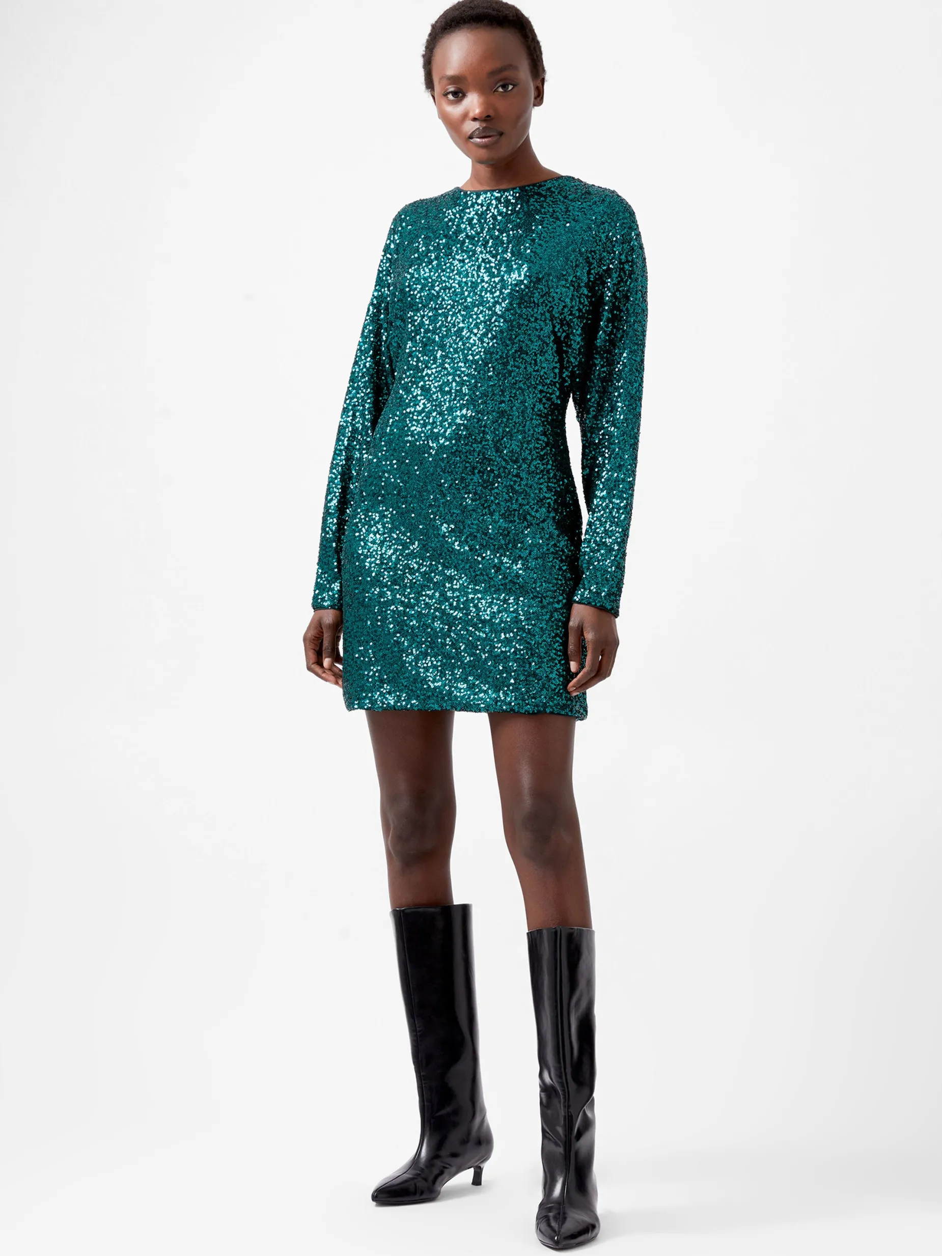 French Connection Dresses|Mini Dresses-Elena Sequin Bow Back Mini Dress