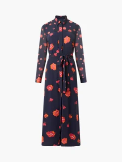 French Connection Dresses|Midi Dresses-Ella Eco Rose Long Sleeve Shirt Dress