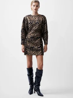 French Connection Dresses|Mini Dresses-Ellery Eco Jacquard Puff Sleeve Mini Dress