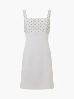 French Connection Party Dresses-Embroidered Darcy Crepe Mini Dress