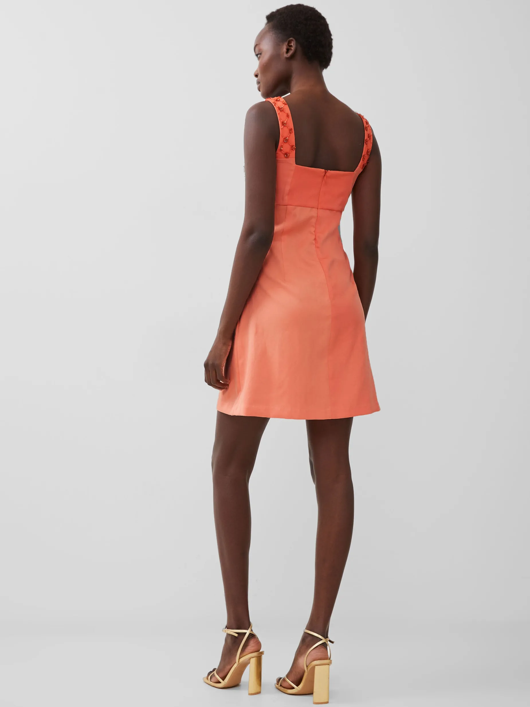 French Connection Party Dresses-Embroidered Darcy Crepe Mini Dress