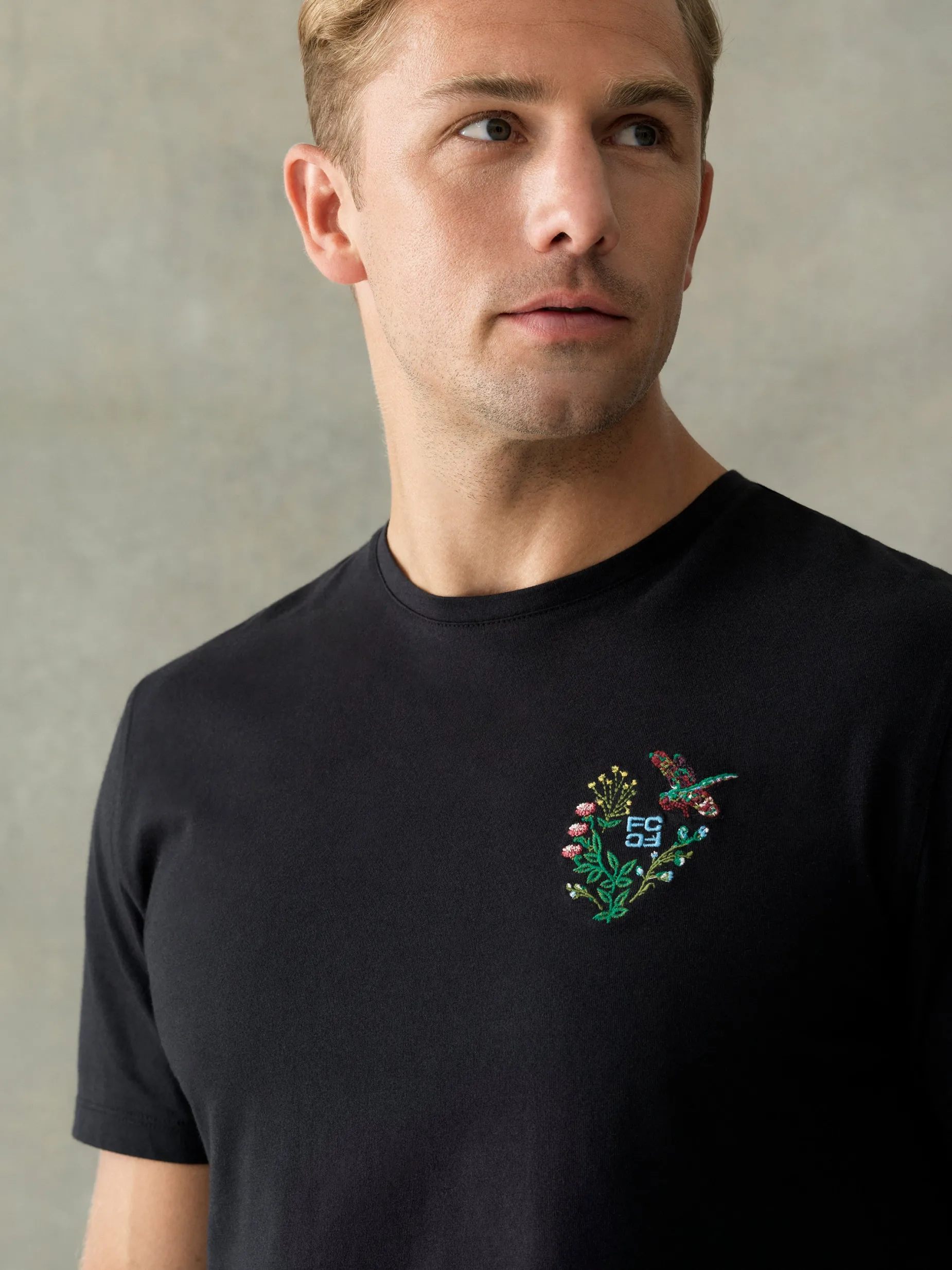 French Connection T-Shirts & Polo Shirts-Embroidered Dragonfly Organic Graphic T-Shirt