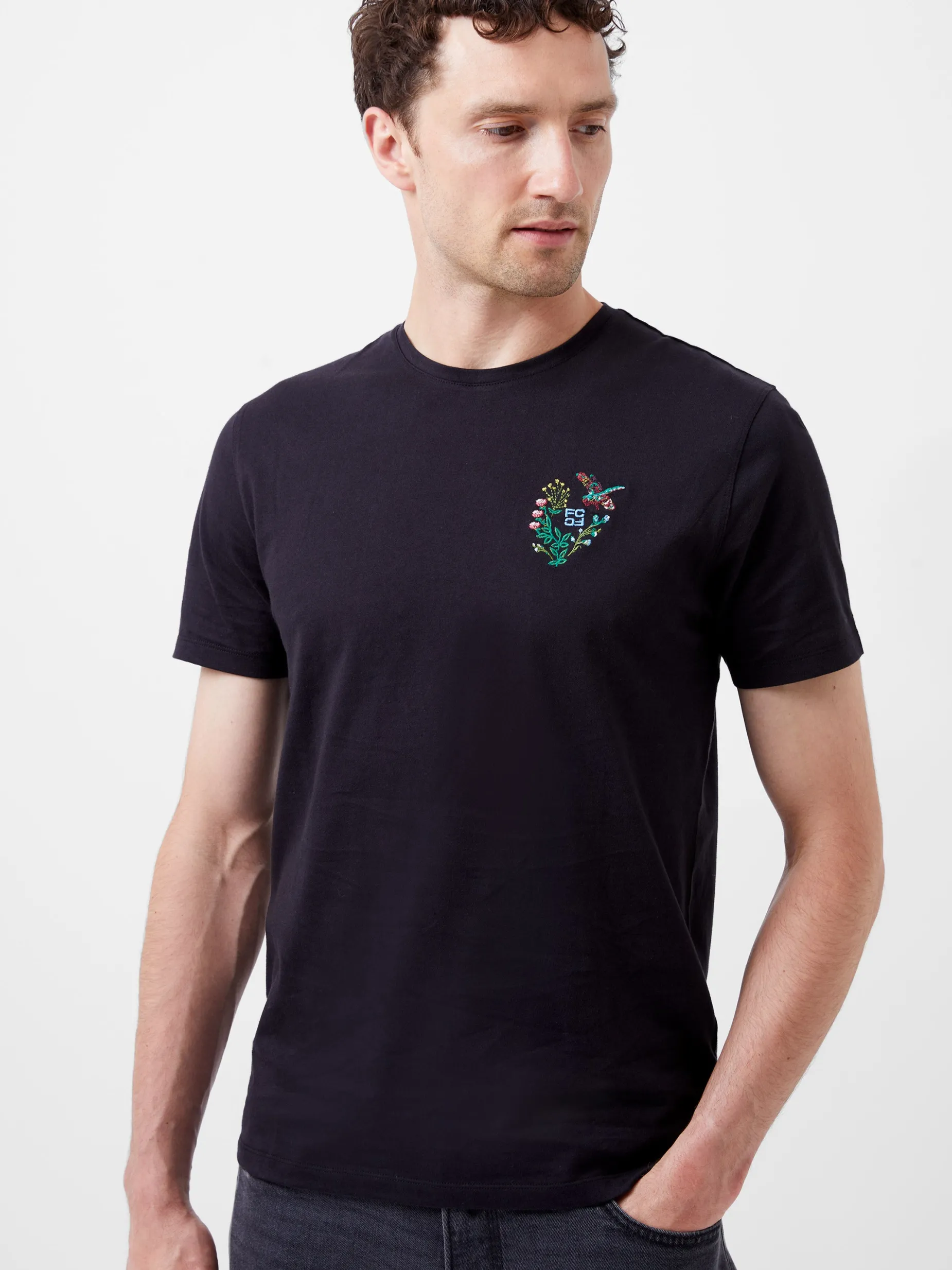 French Connection T-Shirts & Polo Shirts-Embroidered Dragonfly Organic Graphic T-Shirt