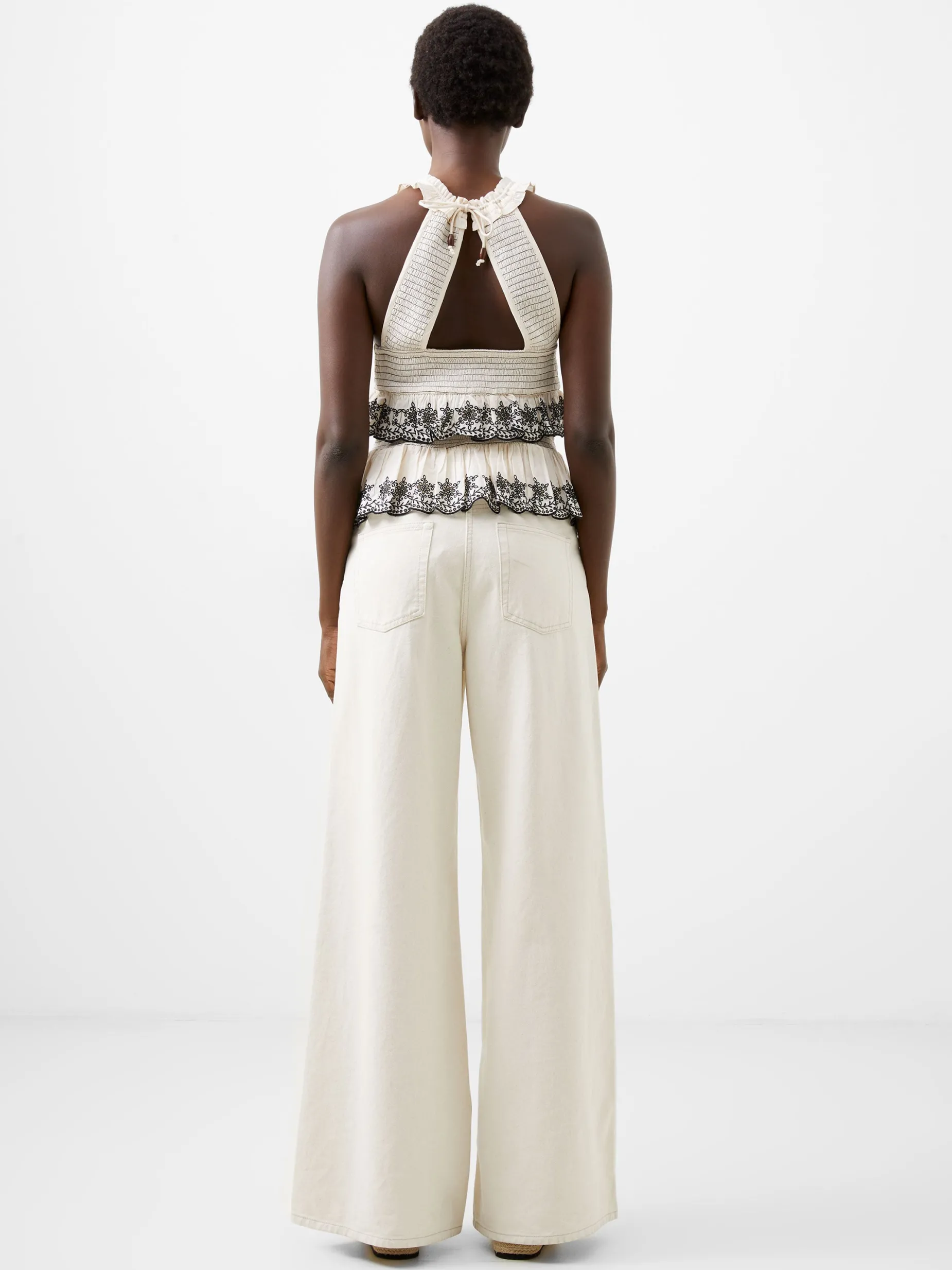 French Connection Co-Ords-Embroidered Felicity Halterneck Top
