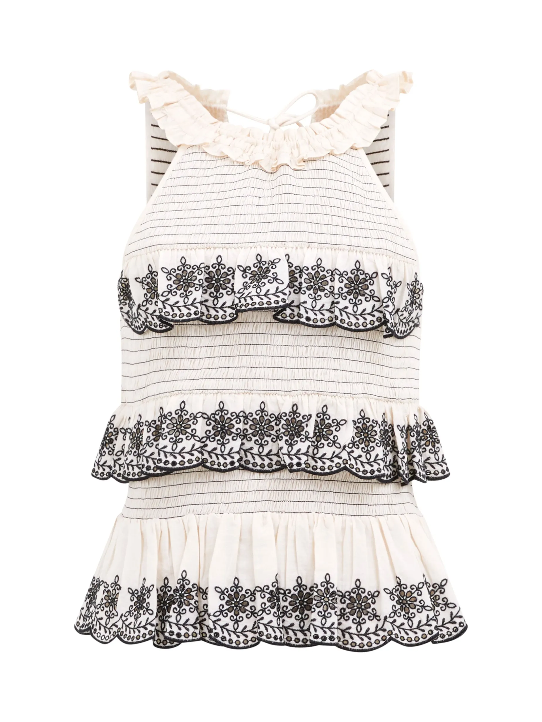 French Connection Co-Ords-Embroidered Felicity Halterneck Top