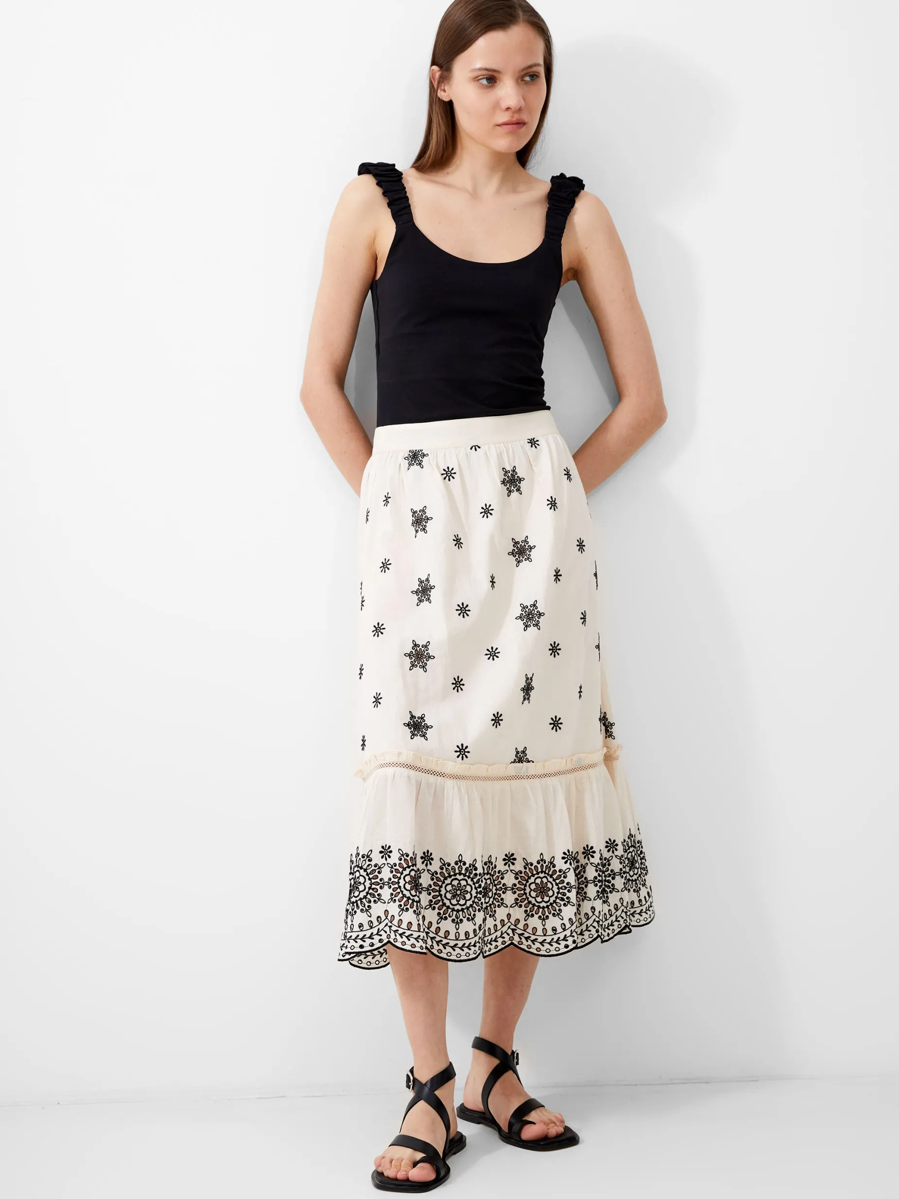 French Connection Co-Ords-Embroidered Felicity Midi Skirt