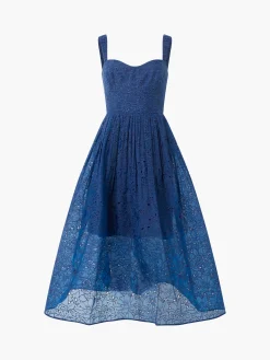 French Connection Party Dresses-Embroidered Lace Strappy Dress