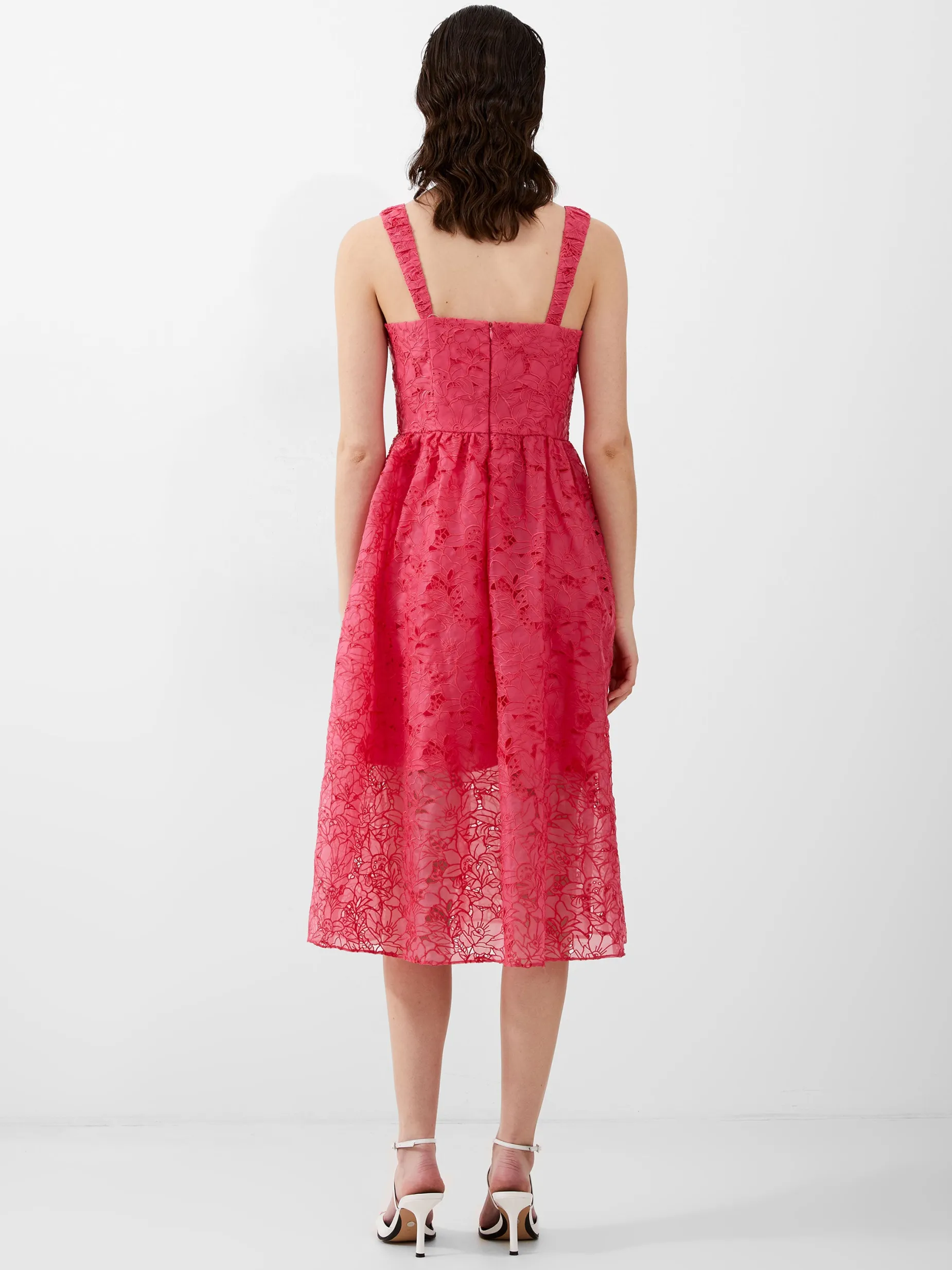 French Connection Party Dresses-Embroidered Lace Strappy Dress