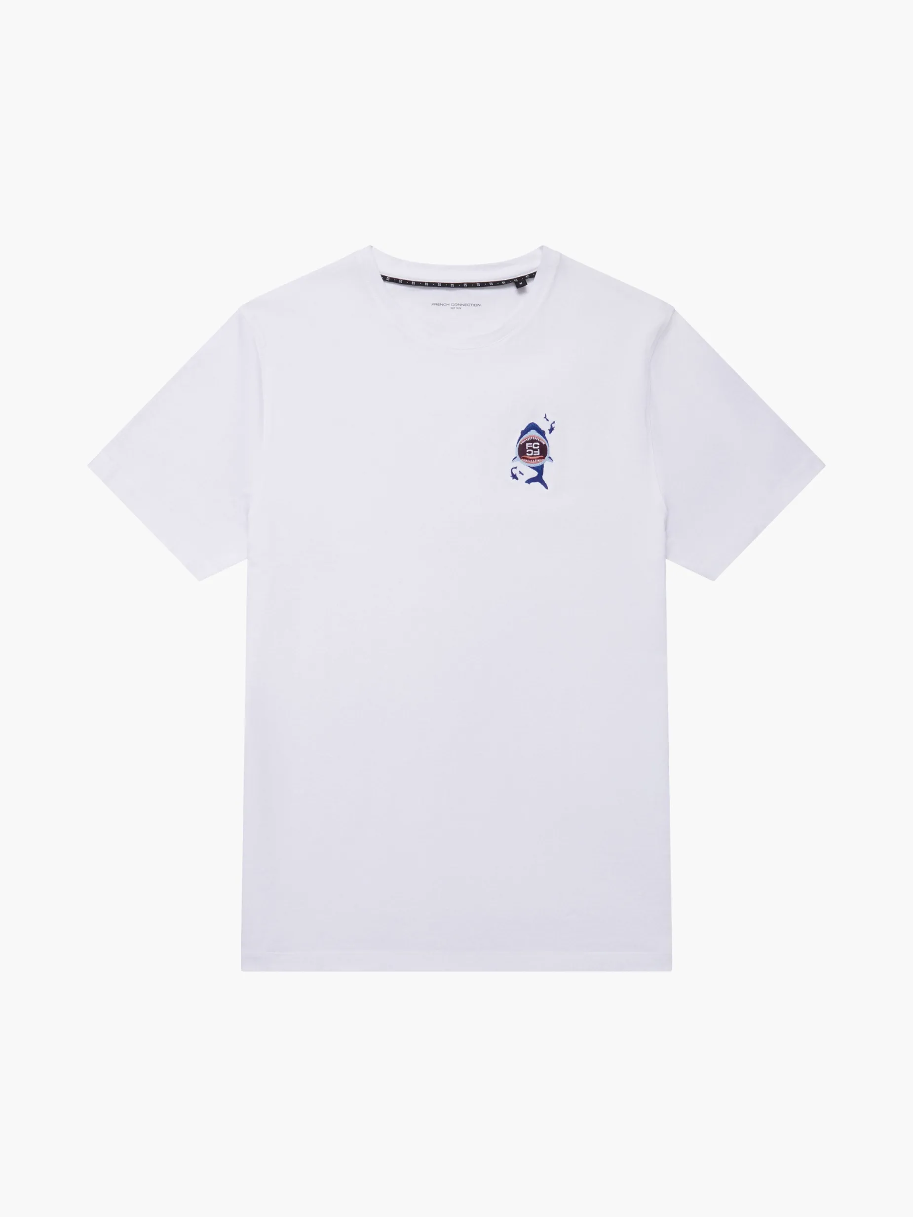 French Connection T-Shirts & Polo Shirts-Embroidered Shark Organic Graphic T-Shirt