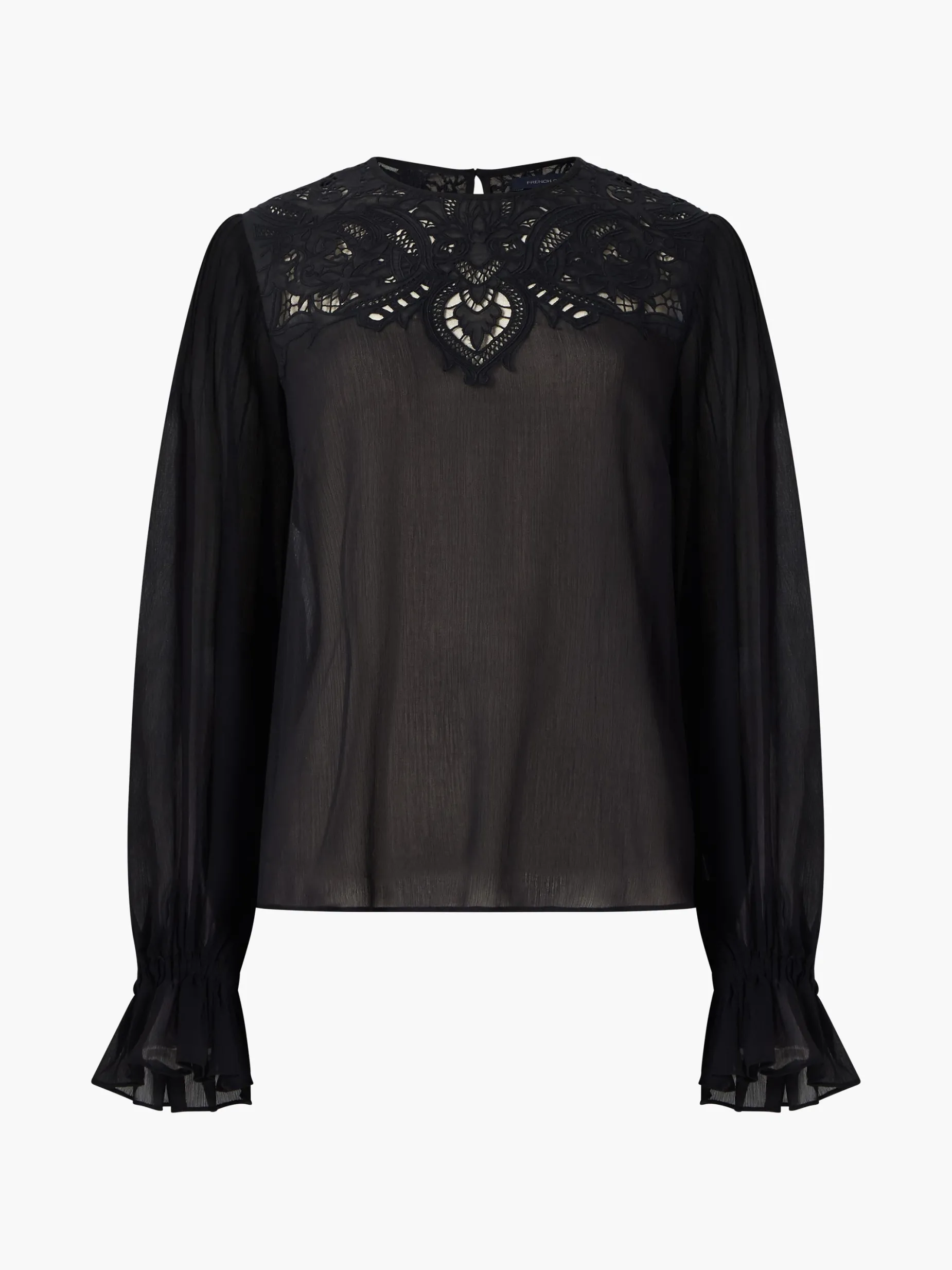 French Connection Jeans & A Nice Top-Emina Chiffon Lace Blouse