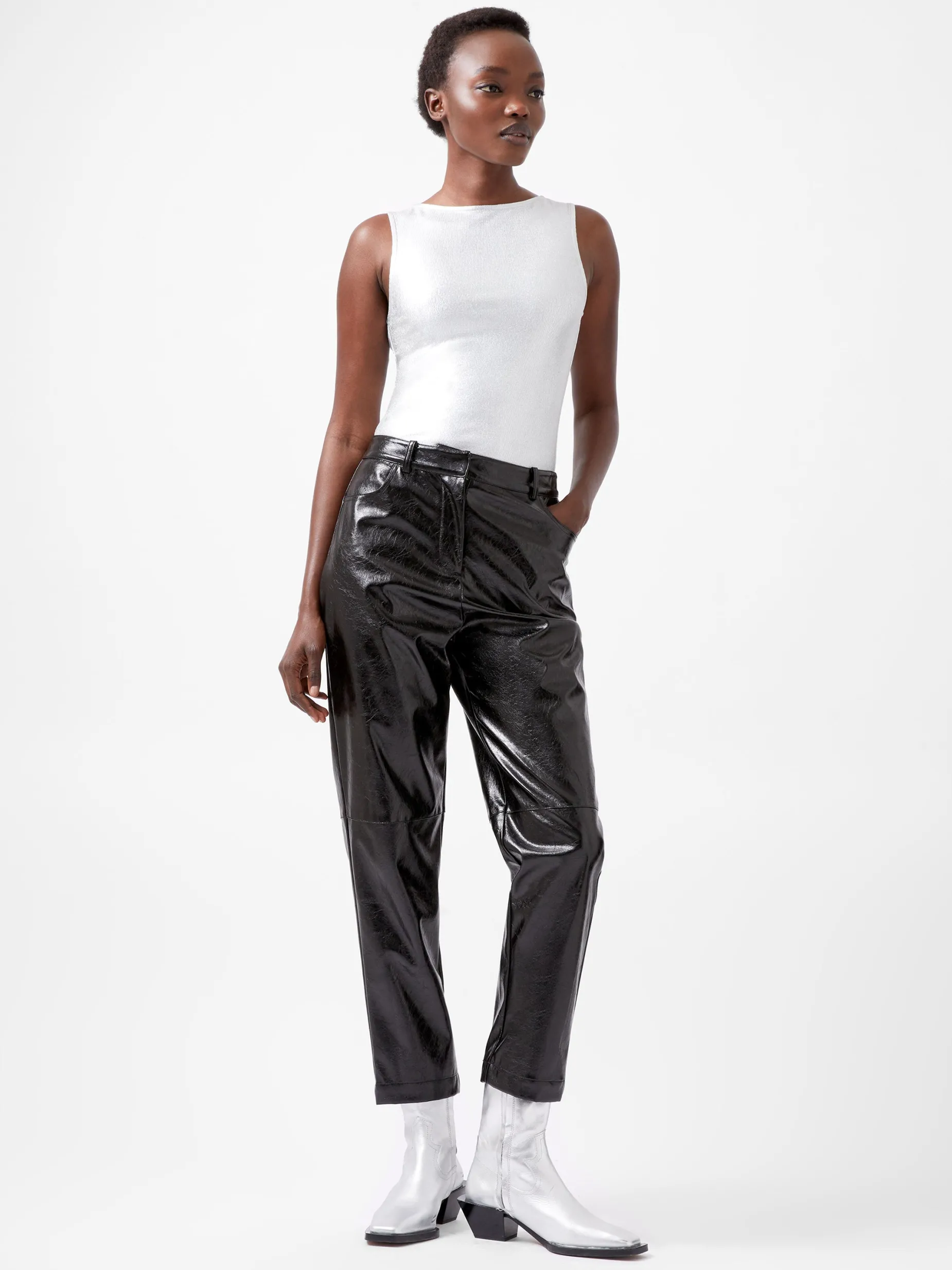 French Connection Trousers|Co-Ords-Emmett PU Tapered Trousers