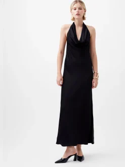 French Connection Dresses|Maxi Dresses-Ennis Eco Satin Halterneck Midi Dress