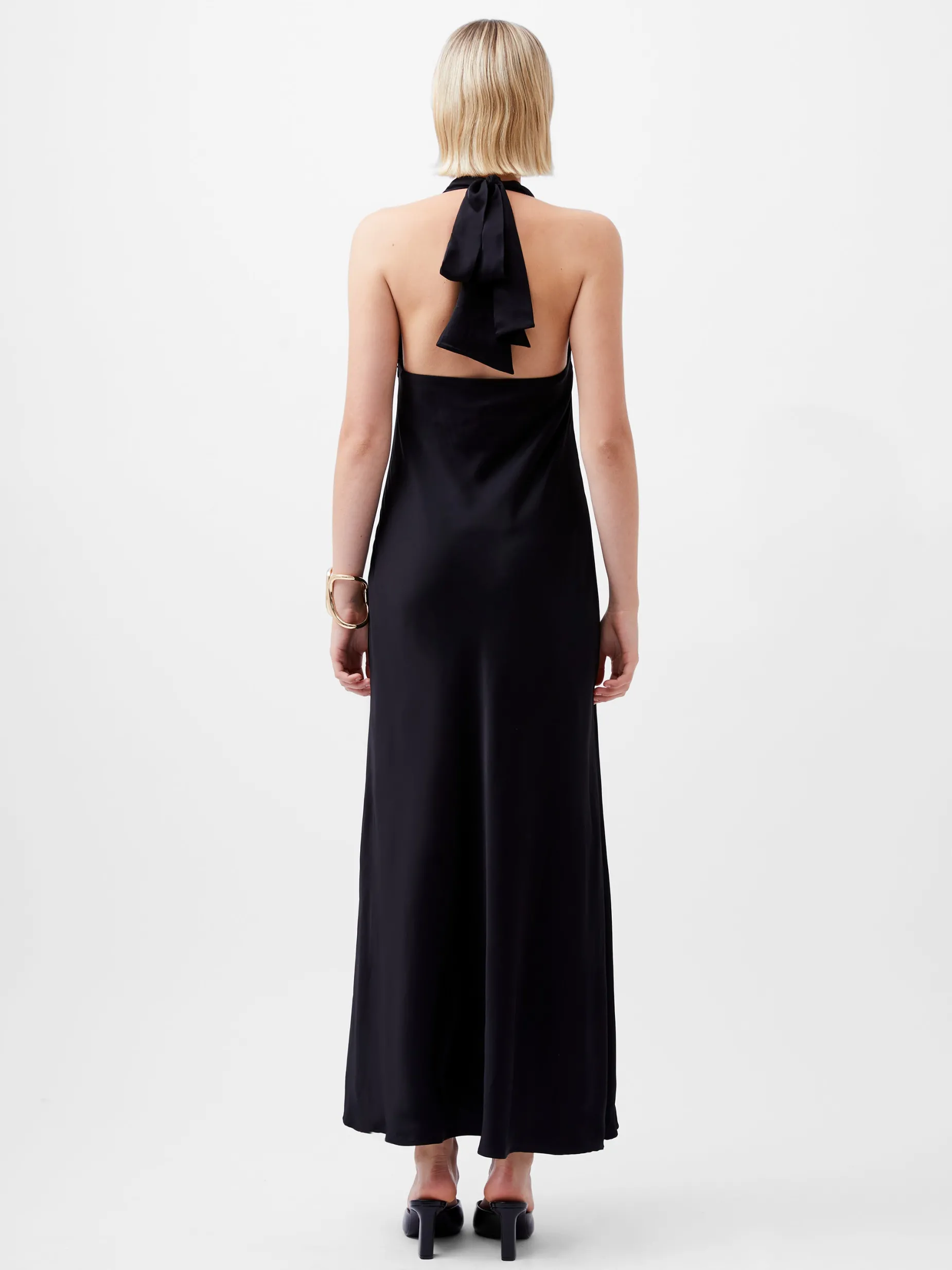 French Connection Dresses|Maxi Dresses-Ennis Eco Satin Halterneck Midi Dress