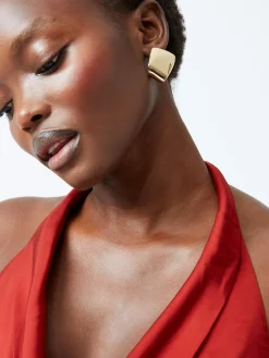 French Connection Dresses|Maxi Dresses-Ennis Eco Satin Halterneck Midi Dress