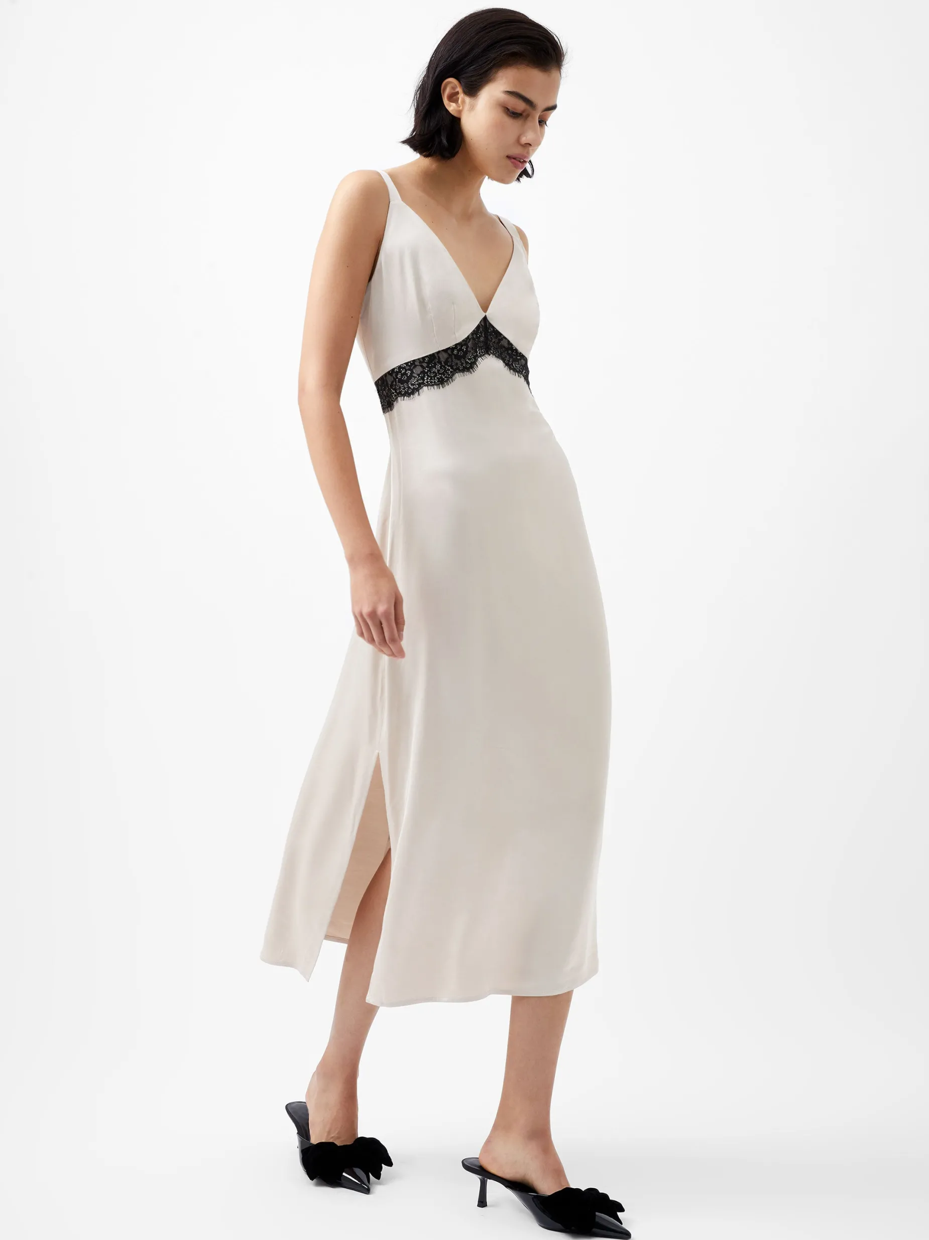 French Connection Party Dresses-Ennis Eco Satin Lace Dress