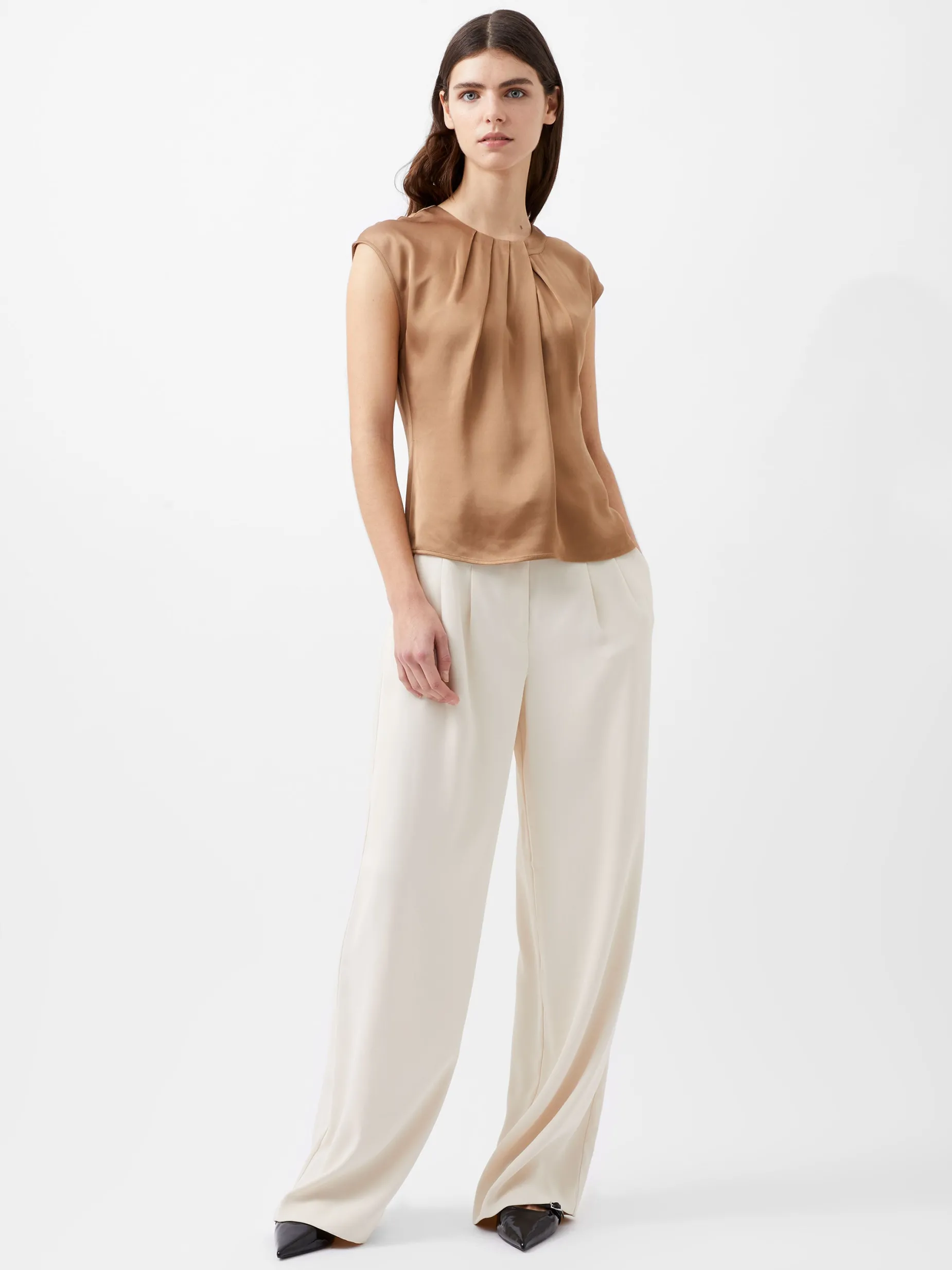 French Connection Tops|Jeans & A Nice Top-Ennis Eco Satin Neck Detail Top
