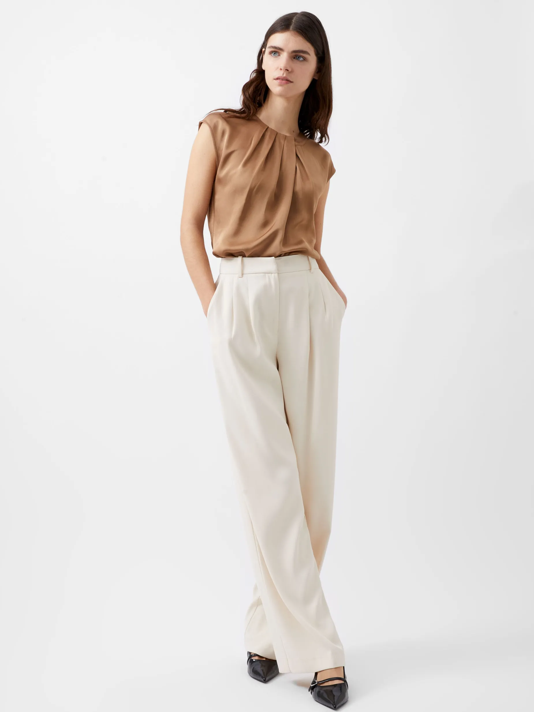 French Connection Tops|Jeans & A Nice Top-Ennis Eco Satin Neck Detail Top