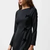 French Connection Dresses|Mini Dresses-Fenix Satin Bow Long Sleeve Mini Dress
