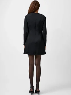 French Connection Dresses|Mini Dresses-Fenix Satin Bow Long Sleeve Mini Dress