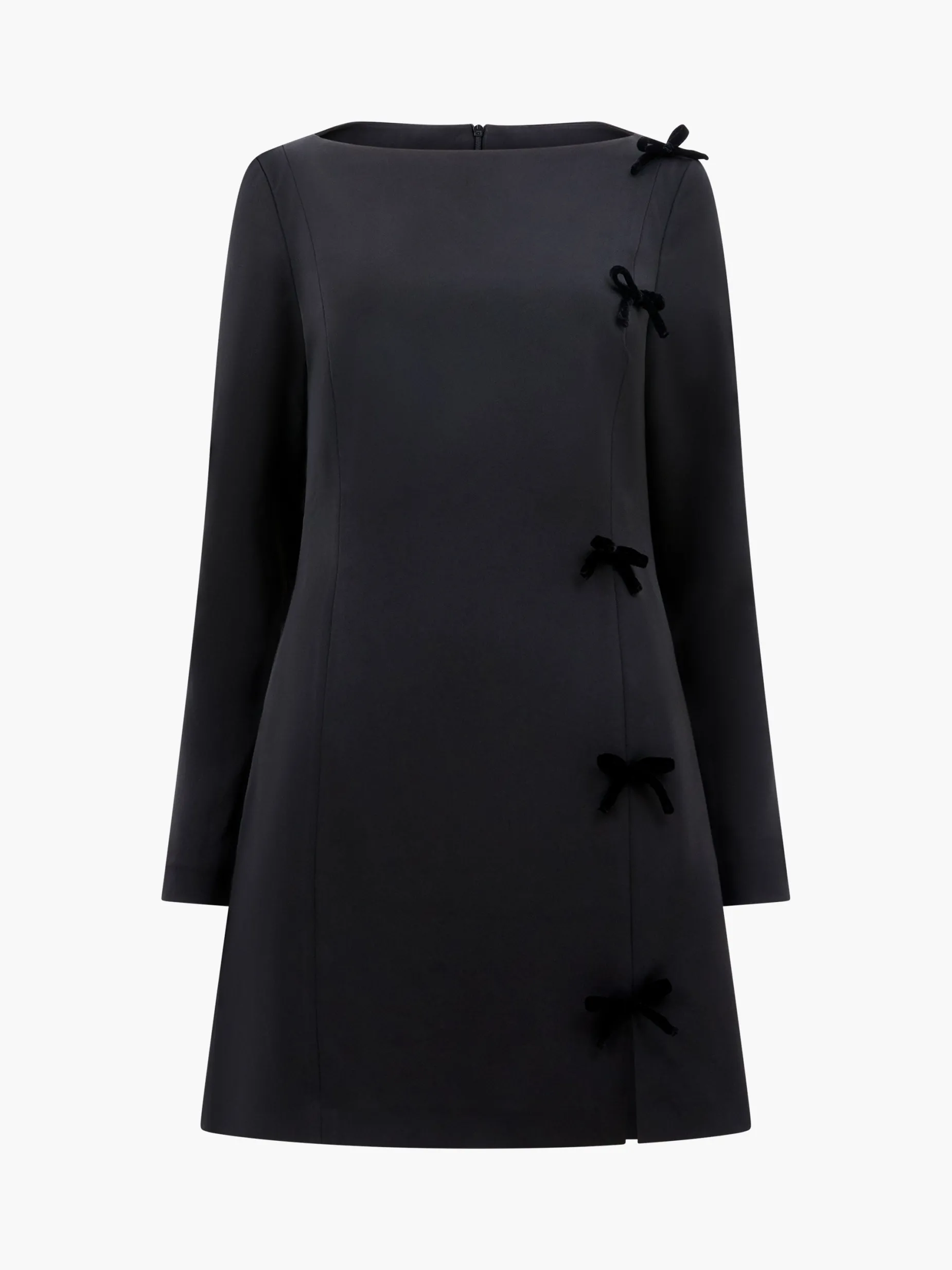 French Connection Dresses|Mini Dresses-Fenix Satin Bow Long Sleeve Mini Dress