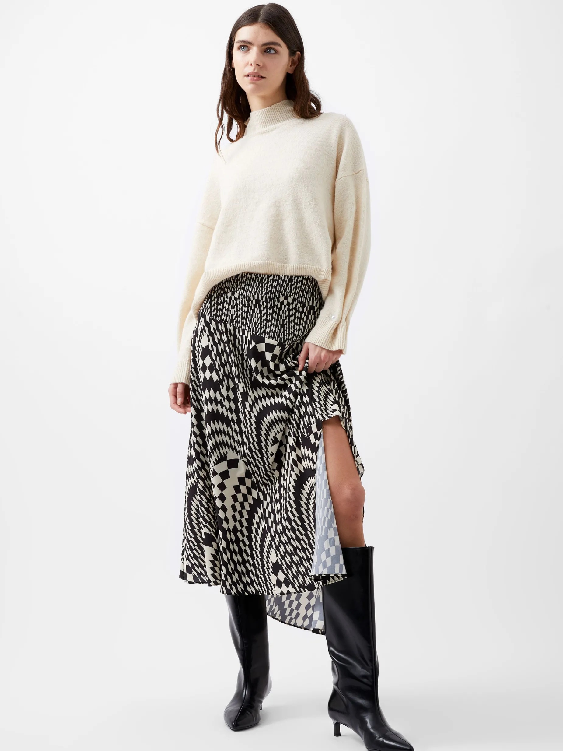 French Connection Skirts & Shorts|Skirts-Fern Arie Crepe Asymmetrical Skirt