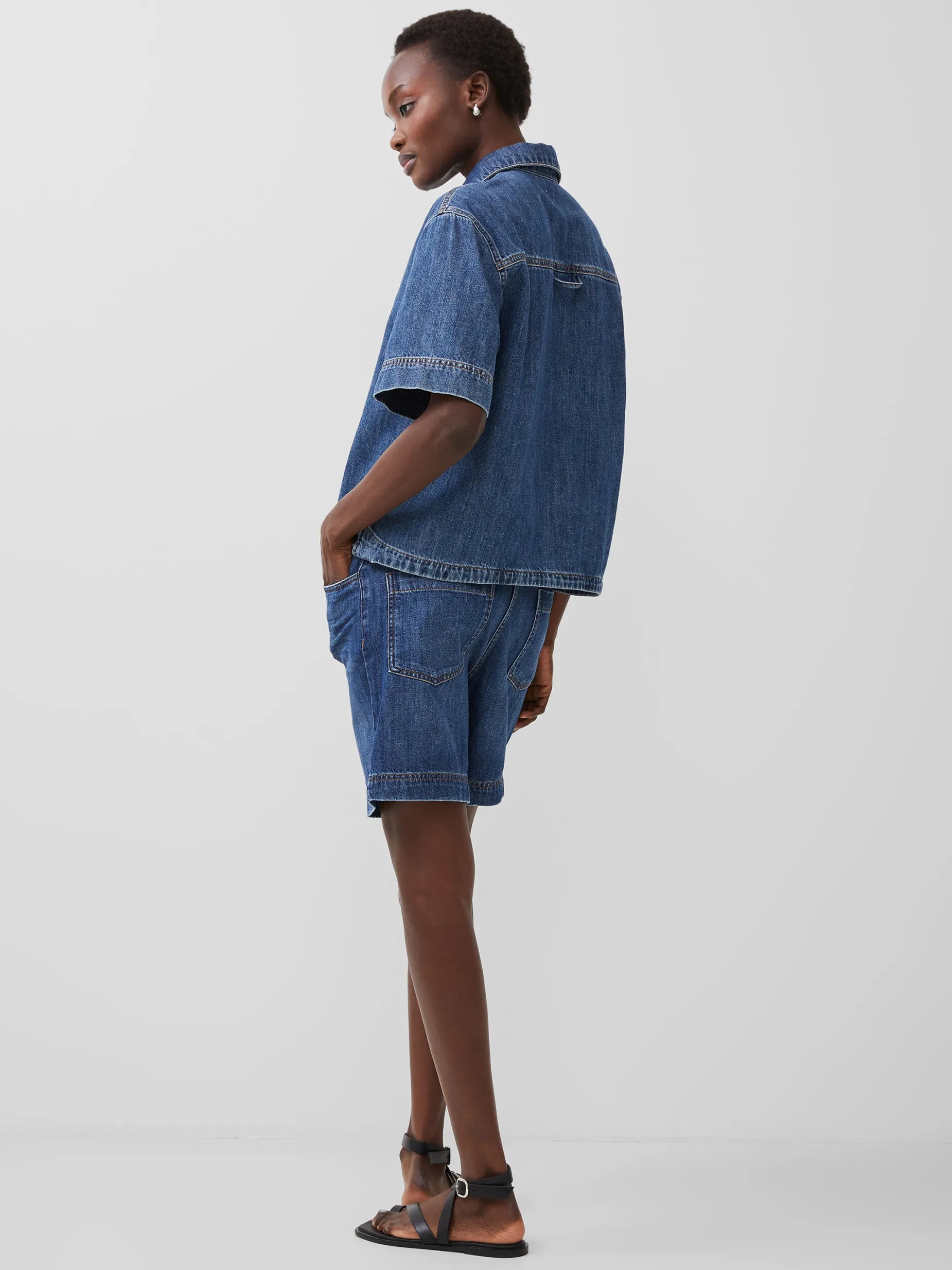 French Connection Tops|Shirts-Finley Denim Short Sleeve Shirt