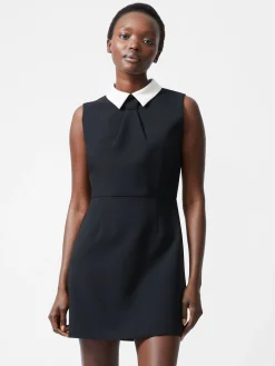 French Connection Dresses|Mini Dresses-Gemma Collared Tie Sleeveless Mini Dress