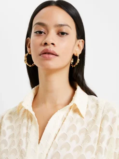 French Connection Tops|Shirts-Geo Burn-Out Popover Shirt