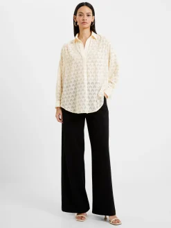 French Connection Tops|Shirts-Geo Burn-Out Popover Shirt