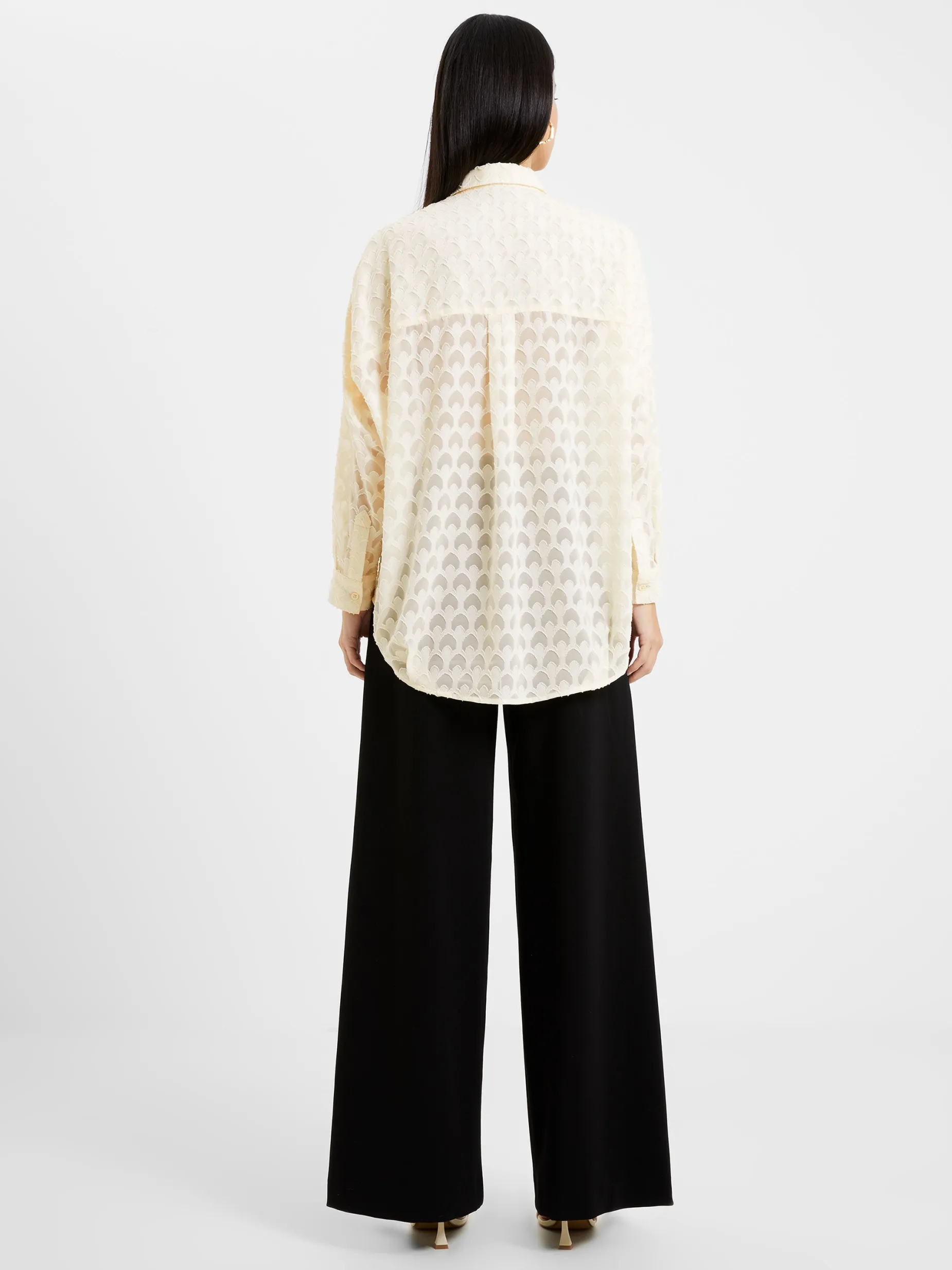 French Connection Tops|Shirts-Geo Burn-Out Popover Shirt