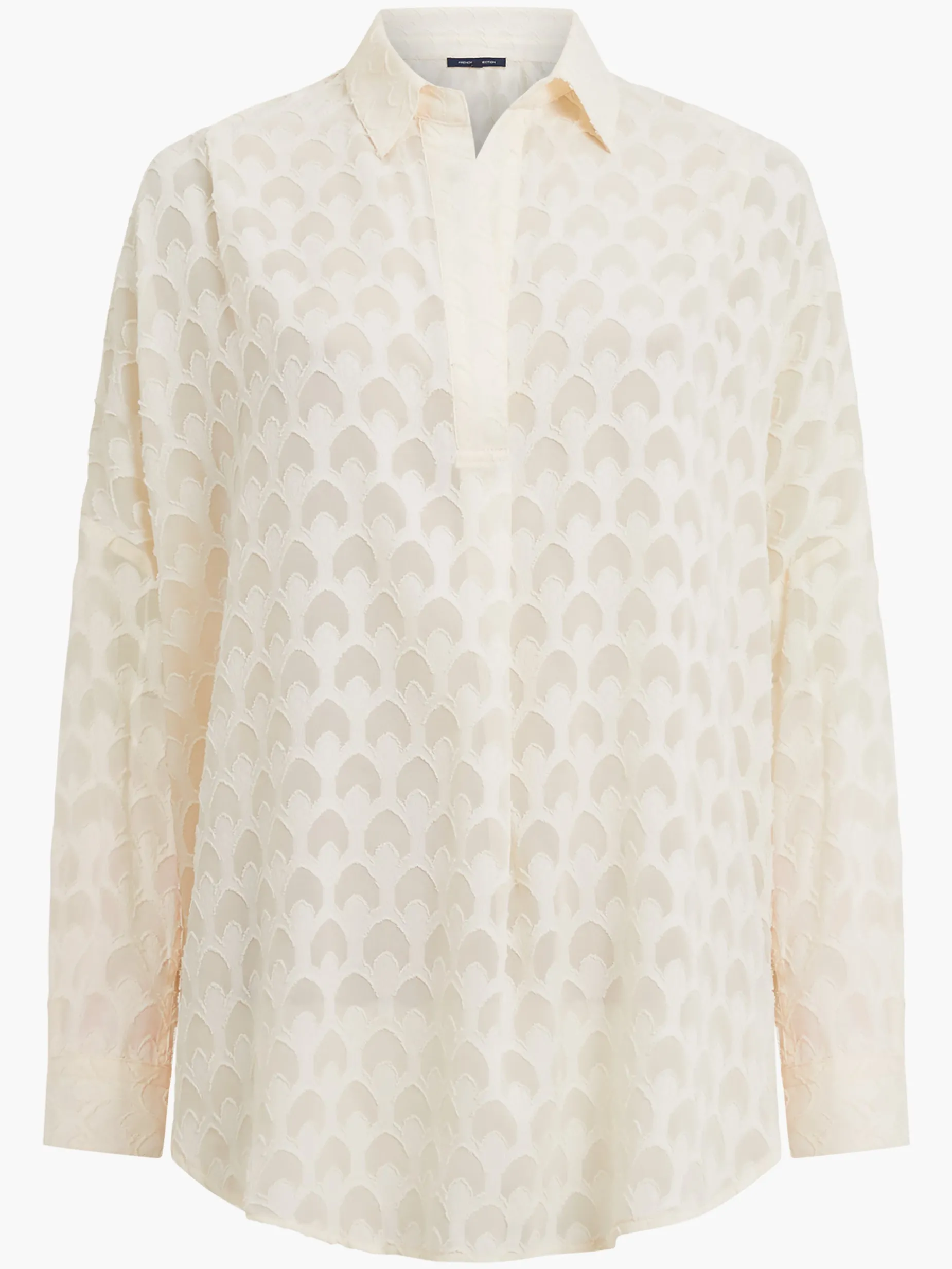 French Connection Tops|Shirts-Geo Burn-Out Popover Shirt