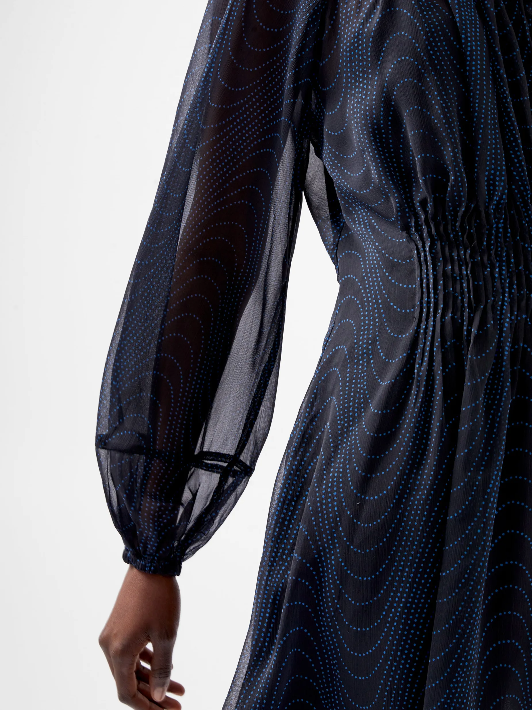 French Connection Dresses|Mini Dresses-Grace Artemis Long Sleeve Ruffle Mini Dress