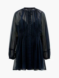 French Connection Dresses|Mini Dresses-Grace Artemis Long Sleeve Ruffle Mini Dress