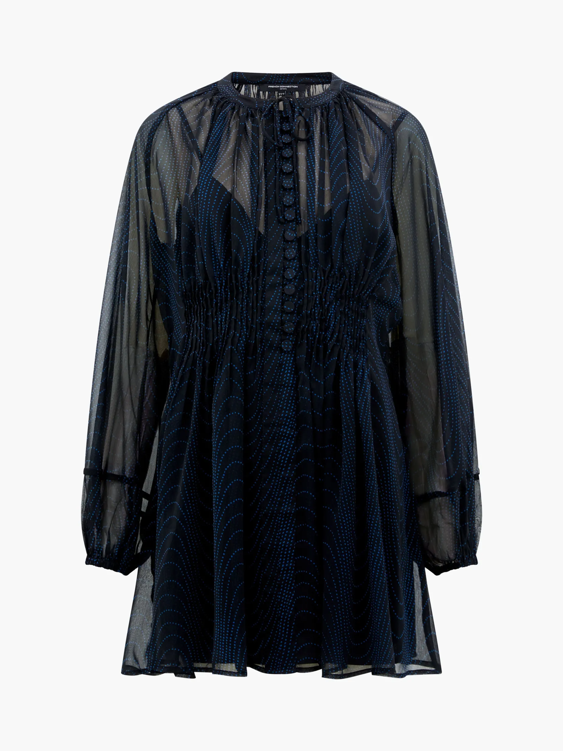 French Connection Dresses|Mini Dresses-Grace Artemis Long Sleeve Ruffle Mini Dress