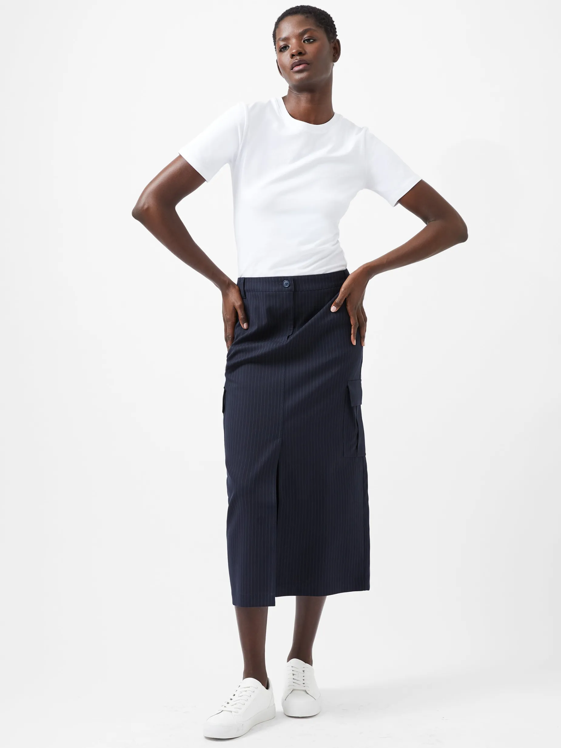 Women French Connection Skirts & Shorts|Co-Ords-Hailey Pinstripe Cargo Skirt