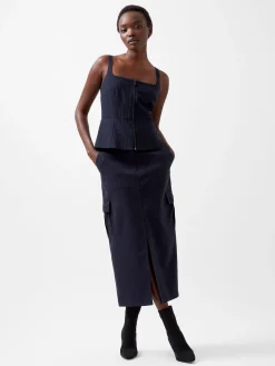 Women French Connection Tops|Co-Ords-Hailey Pinstripe Strappy Top