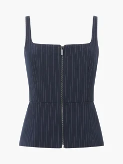 Women French Connection Tops|Co-Ords-Hailey Pinstripe Strappy Top