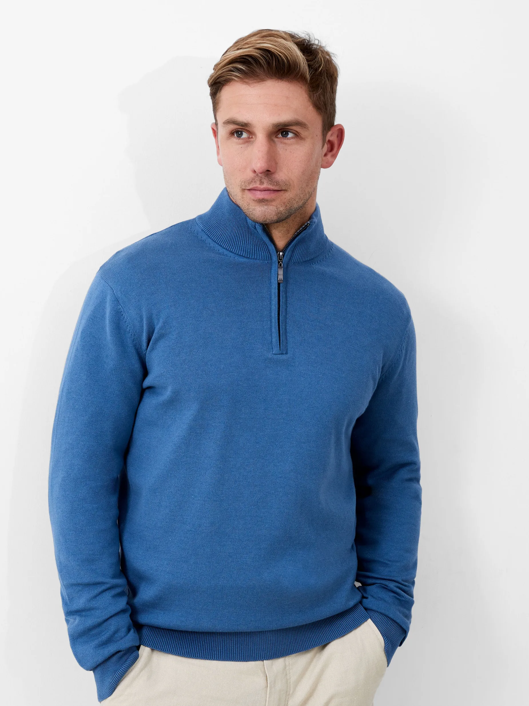 French Connection Knitwear-Half Zip Funnel Neck Jumper