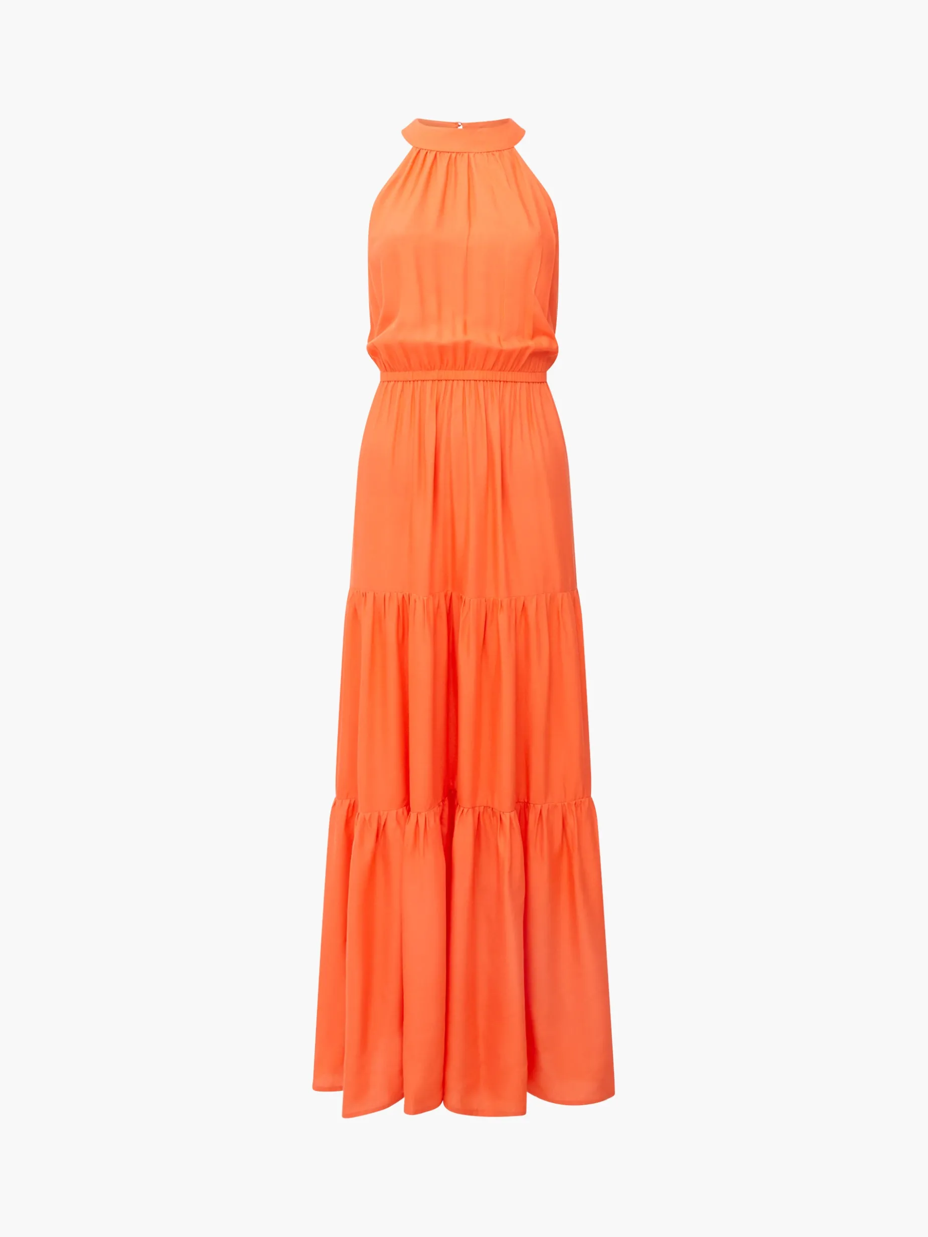 French Connection Maxi Dresses-Halter Viscose Tiered Maxi Dress