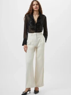 French Connection Tops|Shirts-Hana Adalynn Sequin Bib Shirt