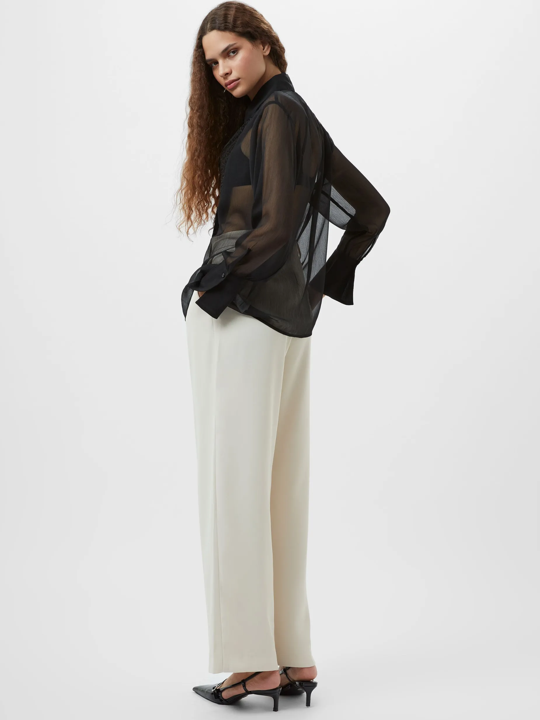 French Connection Tops|Shirts-Hana Adalynn Sequin Bib Shirt