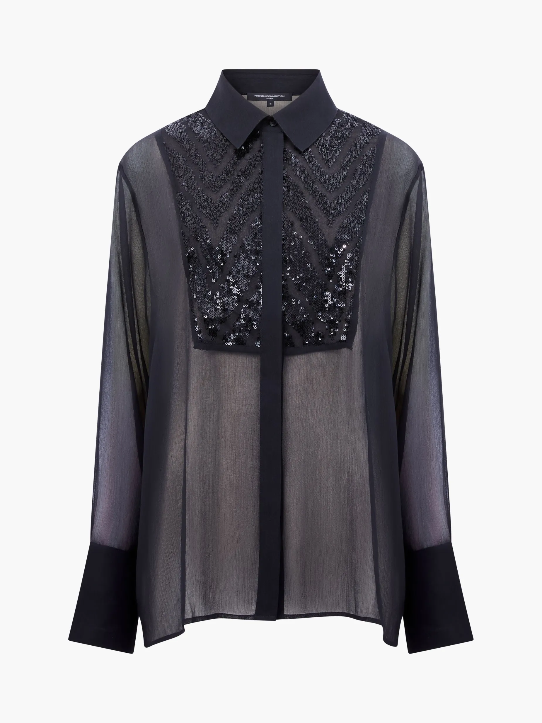 French Connection Tops|Shirts-Hana Adalynn Sequin Bib Shirt