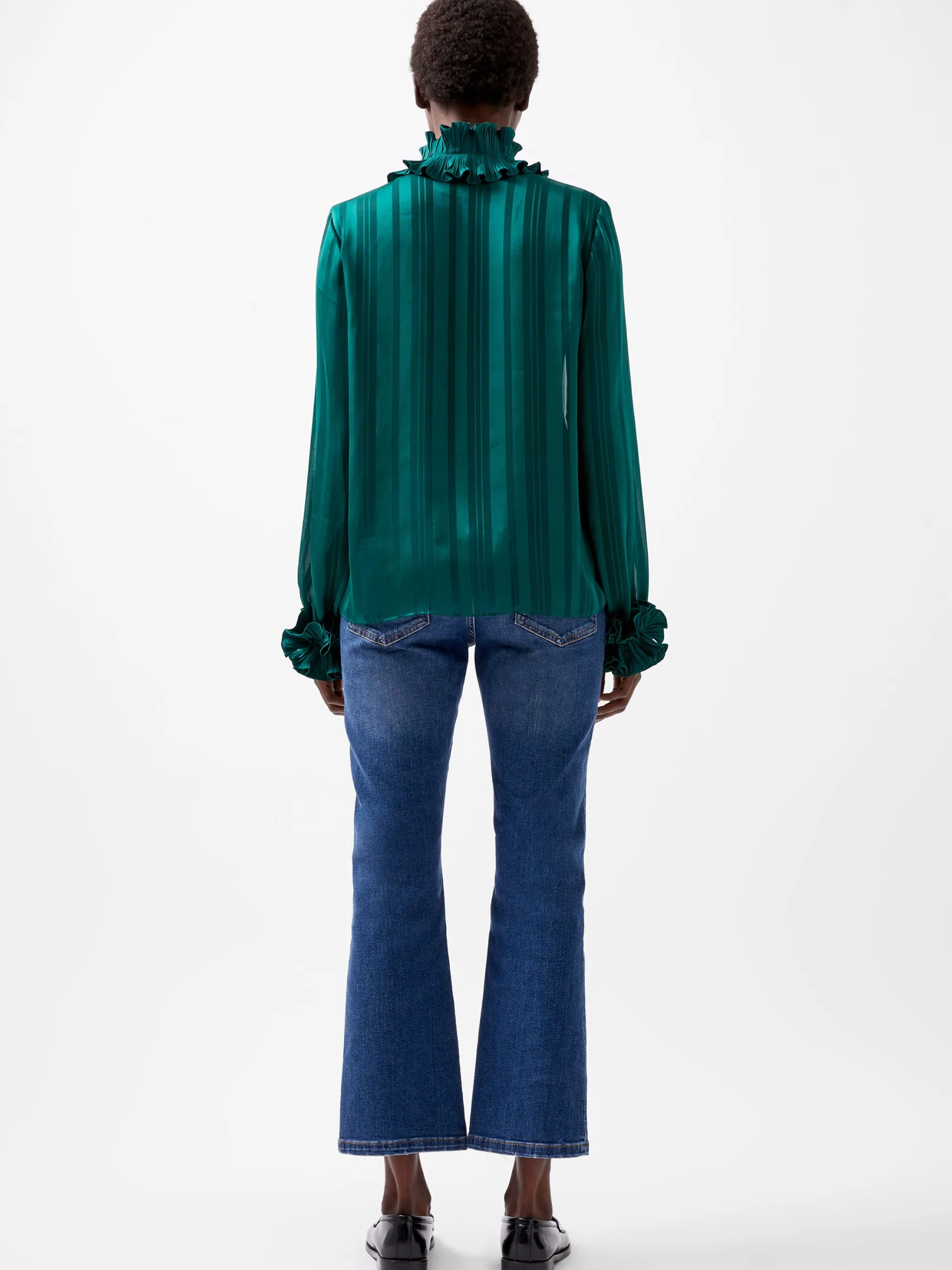 French Connection Tops|Shirts-Hannielie Ruffle Neck Long Sleeve Shirt