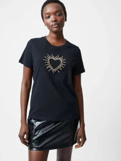 French Connection Tops-Heart Embellished T-Shirt