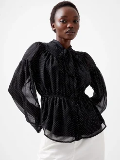 French Connection Tops|Jeans & A Nice Top-Ines Chiffon Fitted Waist Blouse