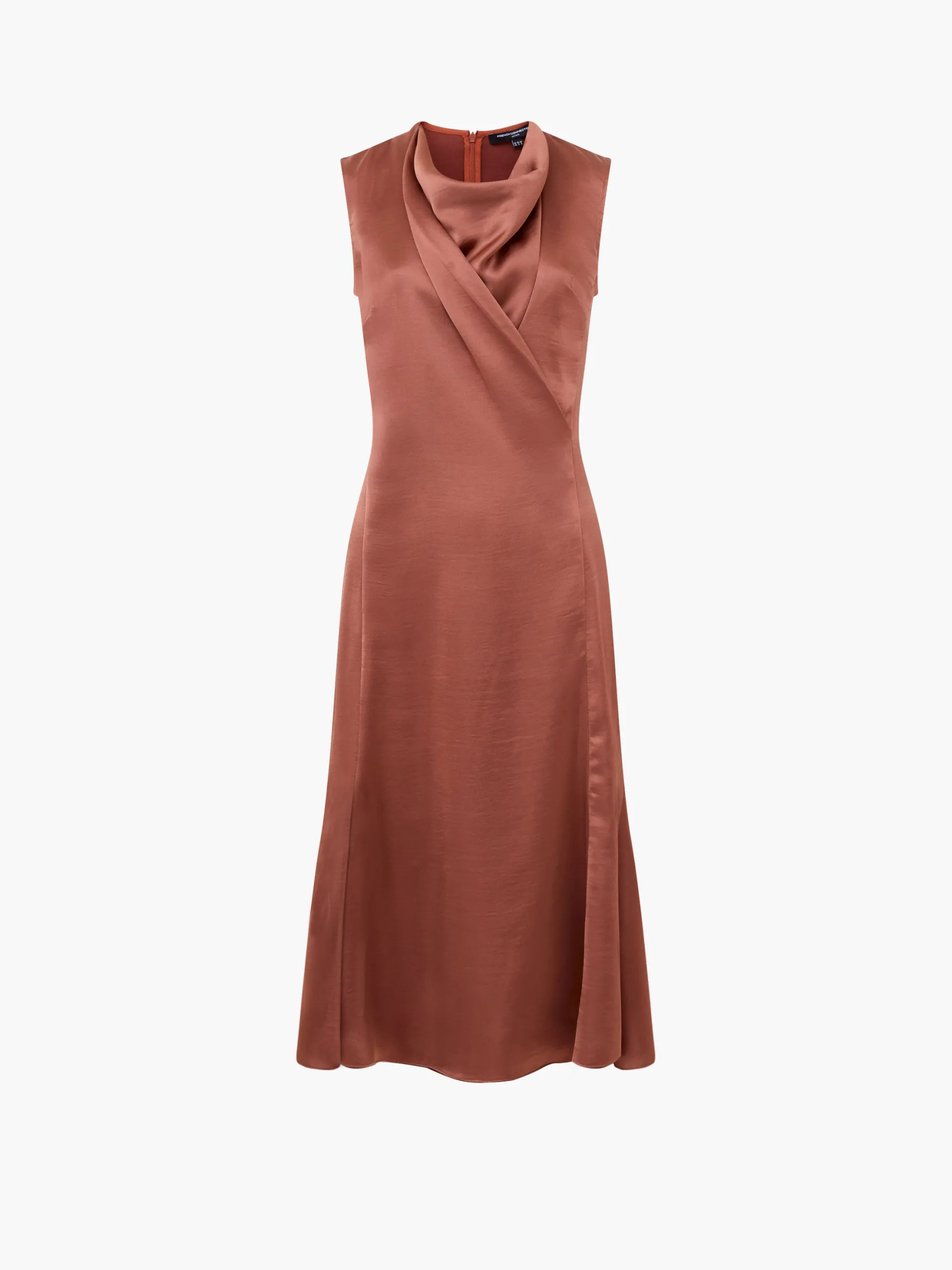 French Connection Dresses|Midi Dresses-Irina Satin Sleeveless Cowl Neck Dress