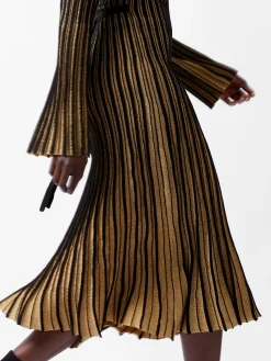 French Connection Dresses|Midi Dresses-Journee Mari Lurex Long Sleeve Dress