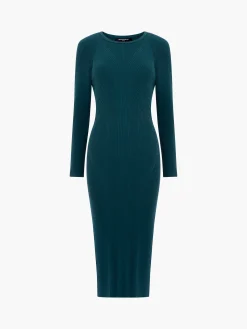 French Connection Dresses|Midi Dresses-Kairi Rib Long Sleeve Midi Dress