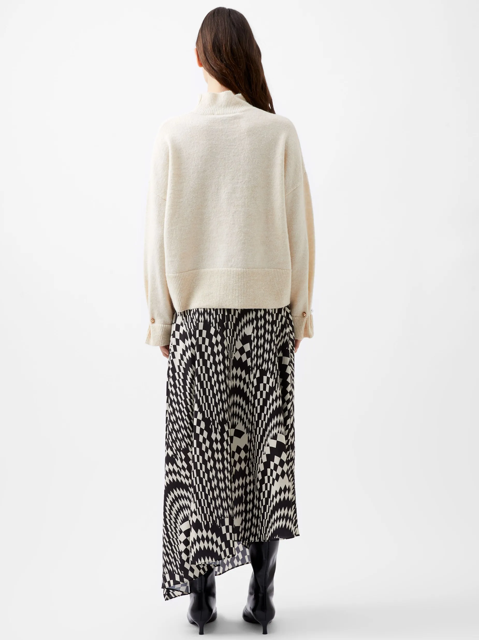 French Connection Jumpers & Cardigans-Kezia Recycled Pearl Cuff Detail Jumper